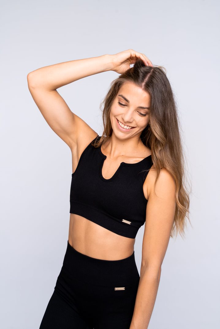 Aurora- Ribbed V-Neck Crop